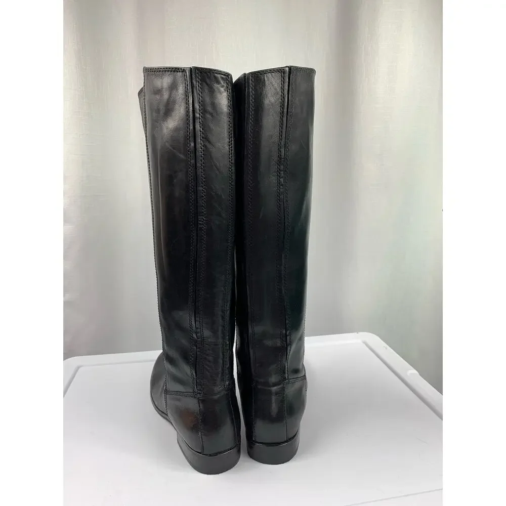 Kenneth Cole NY Mea Womens Leather Knee-High Boots Low Heel Almond Toe